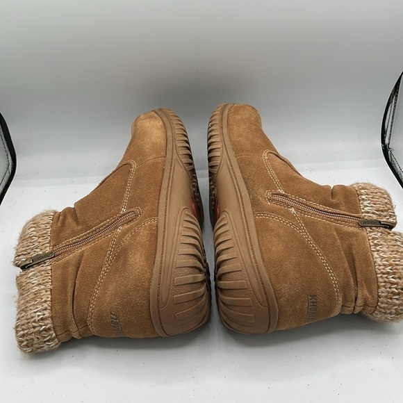 KHOMBU Women’s Size 11M Laura Chestnut Brown Suede LeatherBoot Knit Trim Zip - Picture 13 of 14